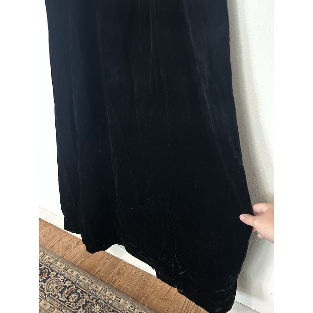 Vintage 1960s Oscar de la Renta Black Velvet Evening Gown Fur Cuffs Boutique - Picture 5 of 16